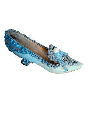 Miniature Heel Shoe Victorian Ceramic Resin Ornate Mini Collectible Knick Knack